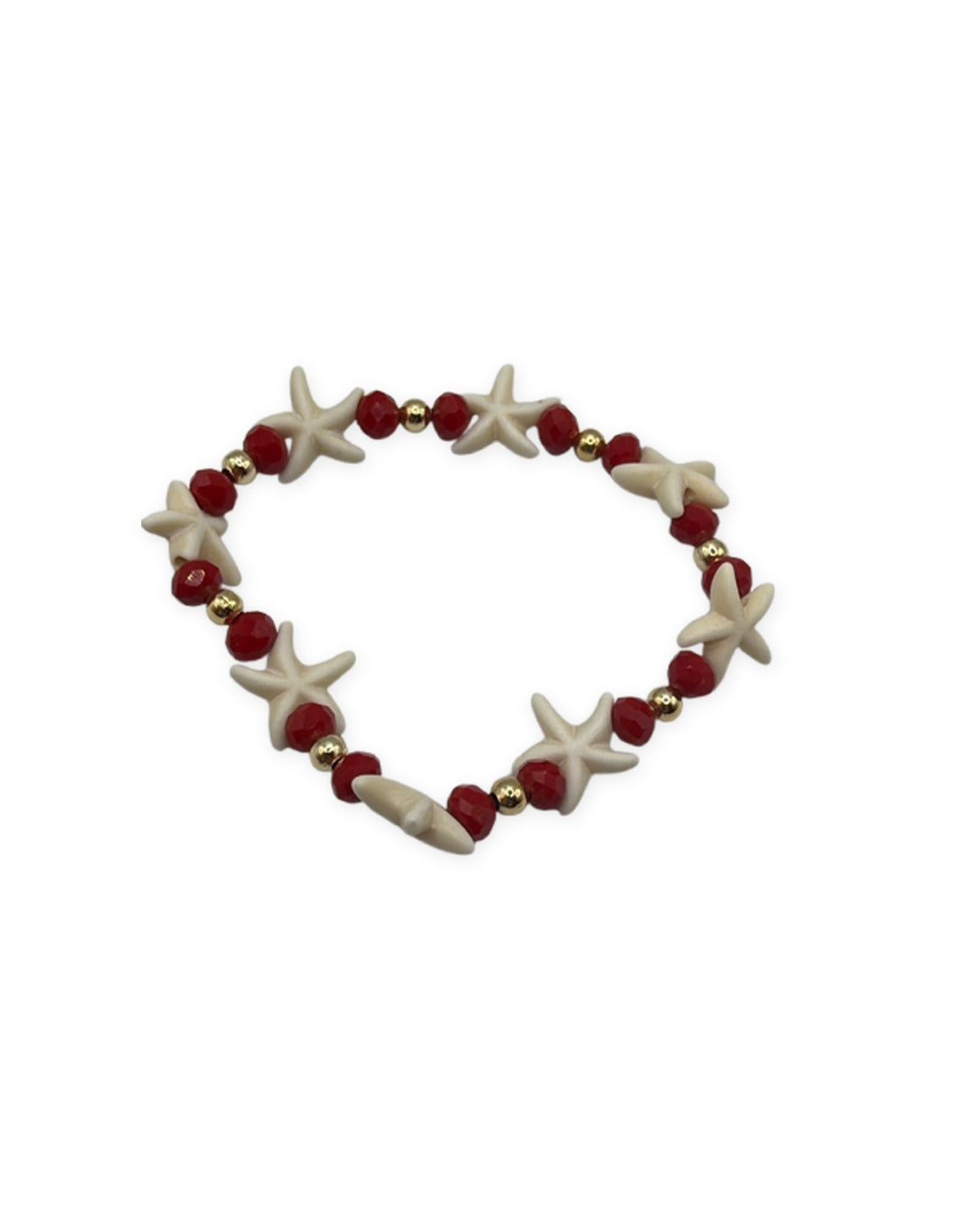Starfish Charm Bracelet — Red