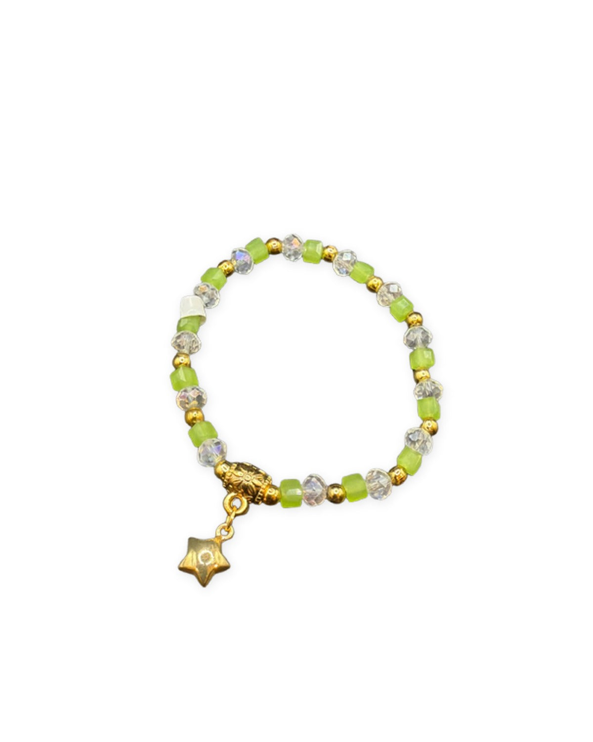 Star Charm Crystal Bracelet — Green