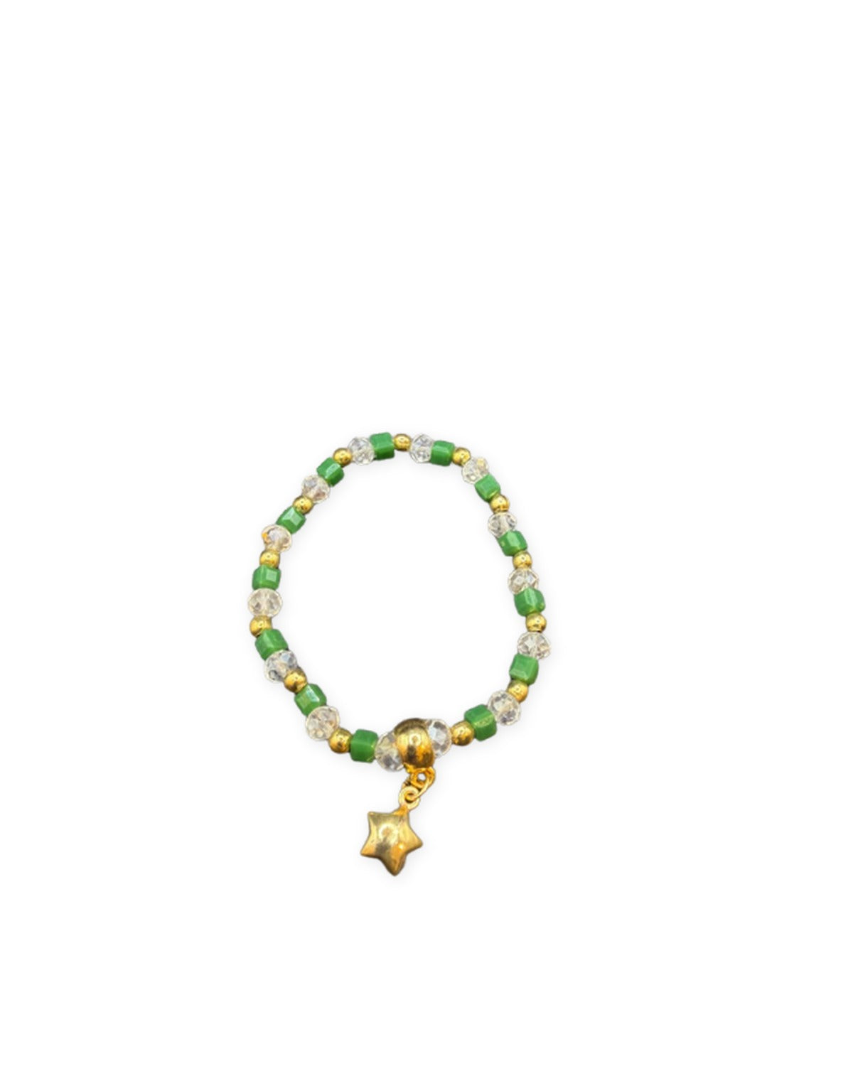 Star Charm Crystal Bracelet — Yellow Green