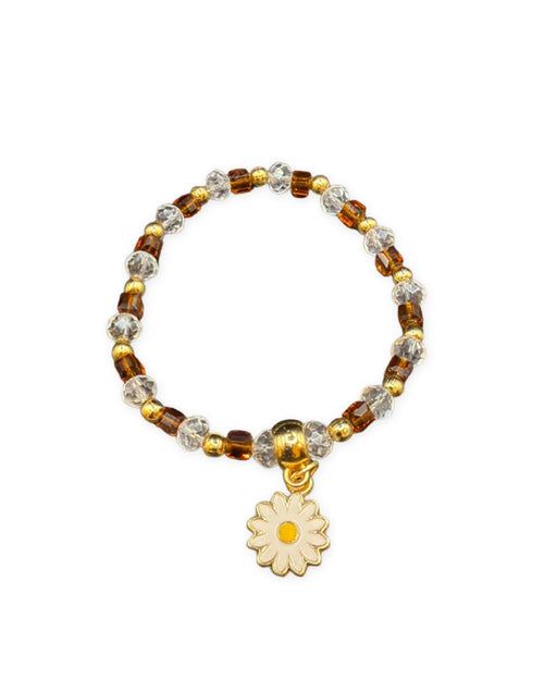 Daisy Charm Crystal Bracelet — Lilac