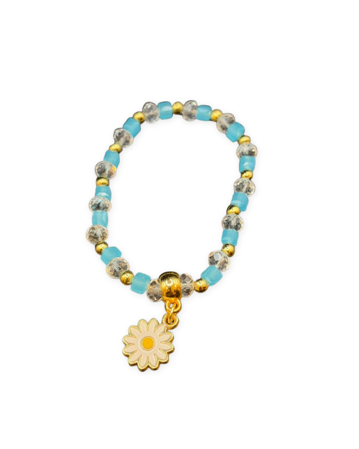 Daisy Charm Crystal Bracelet — Turquoise